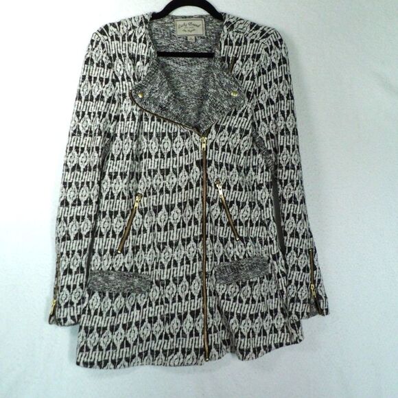 Lucky Brand‎ Jacket Womens Small Moto Long Asymmetrical Zipper Sweater - Picture 3 of 11